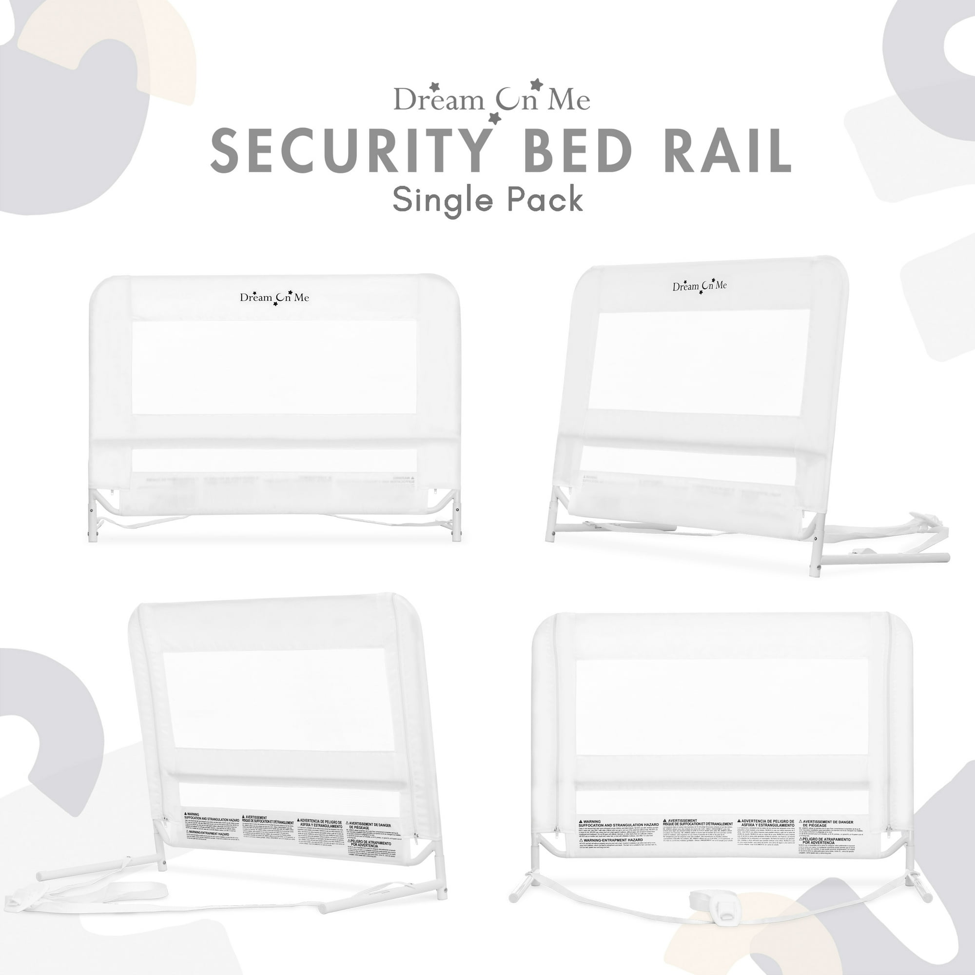 درابزين سرير شبكي خفيف الوزن قابل للتعديل وآمن مع نسيج شبكي قابل للتهوية باللون الأسود - 33 قدمًا طولًا و14 بوصة عرضًا و23 بوصة ارتفاعًا