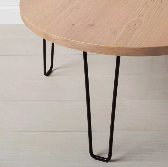 مُغلق - 91 سم - طاولة قهوة من الخشب والأسلاك طبيعية/سوداء - Hearth & Hand™ مع ماغنوليا (أ)