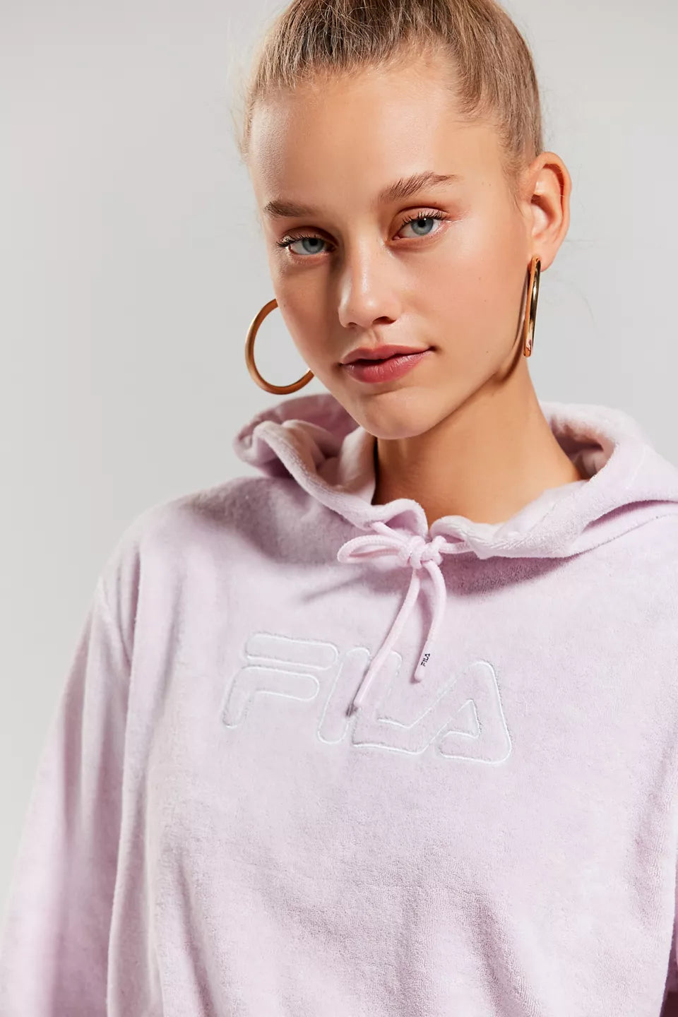 FILA + UO Tala Terry Hoodie Lavender Sweatshirt URBAN OUTFITTERS