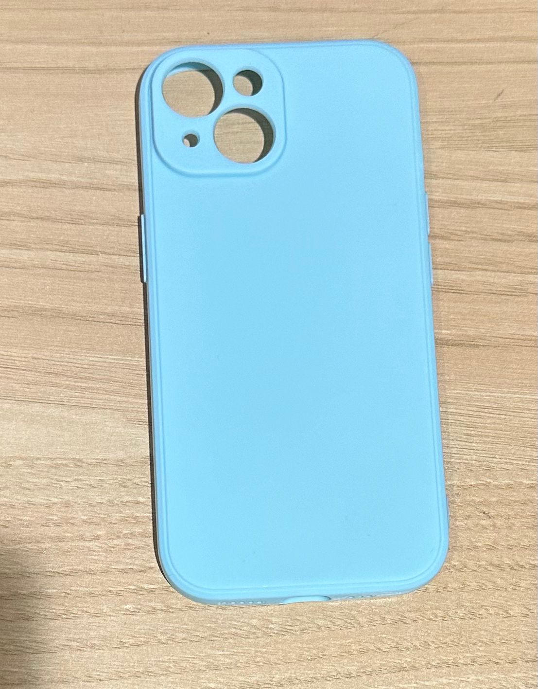 silicon case for iPhone 15 sky blue color
