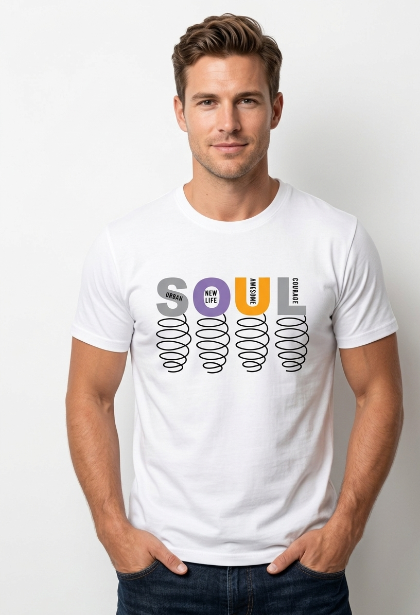 MAX MILAN WHITE PRINTED T-SHIRT MEN