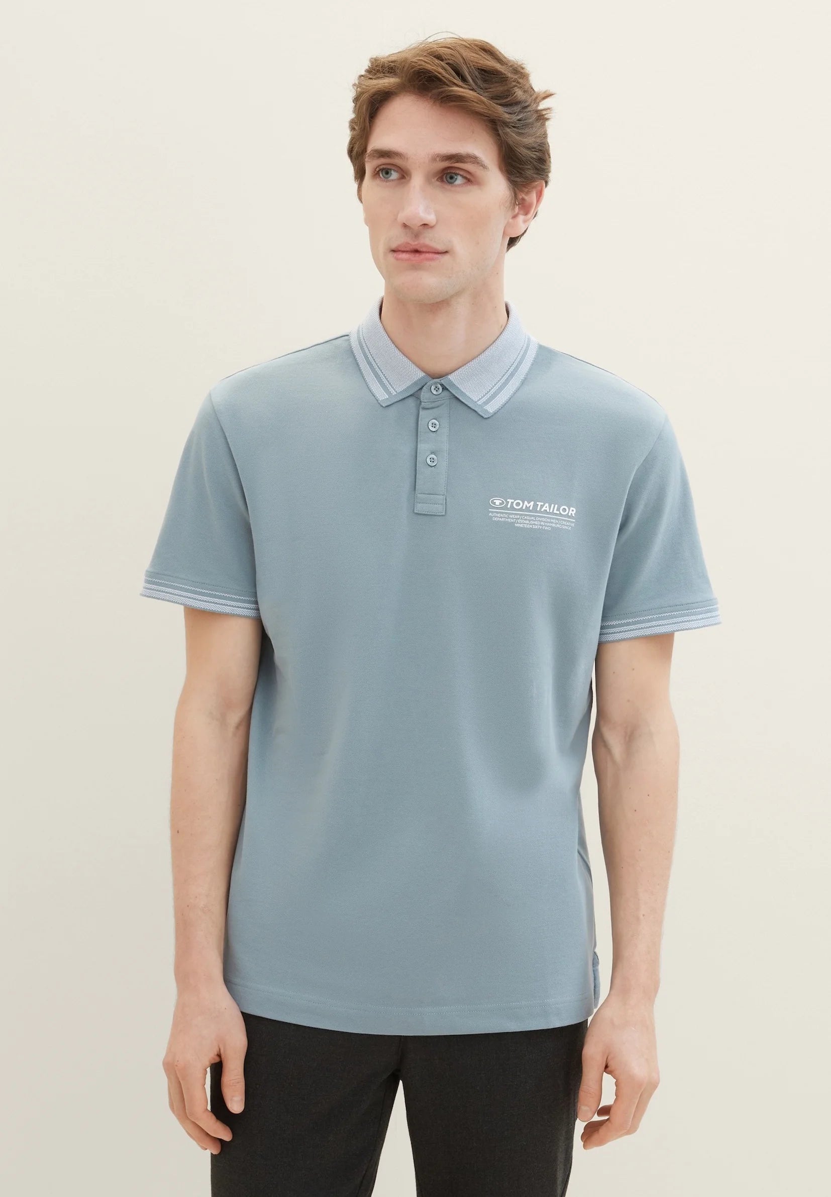 TOM TAILOR MIT LOGO - Polo Shirt - Grey Mint