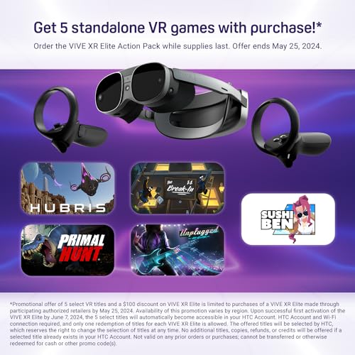 HTC Vive XR Elite Virtual Reality Headset + Controllers - D