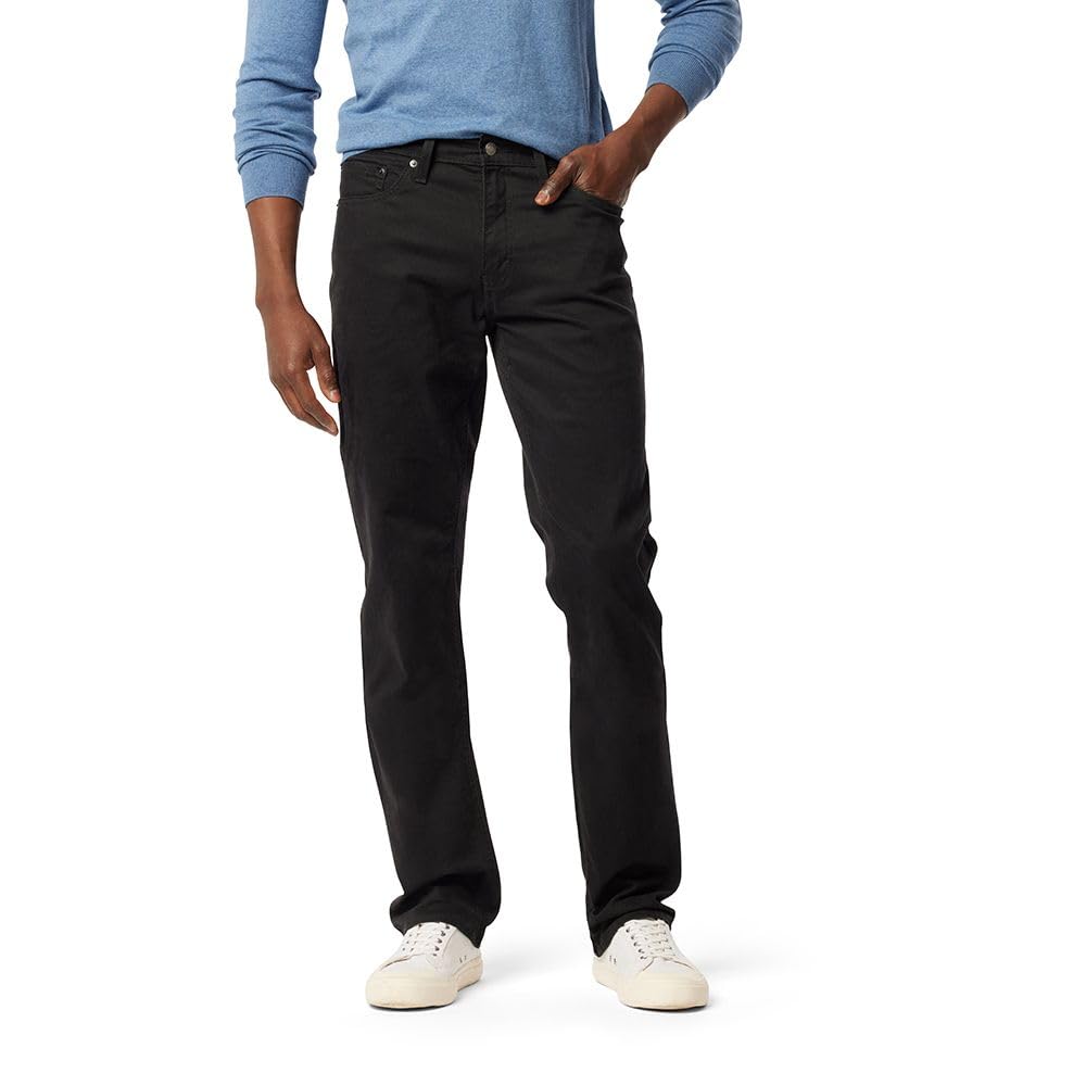 المقاس: 32×32 - بنطال جينز رياضي رجالي من Levi Strauss Signature Gold (متوفر بمقاسات كبيرة وطويلة)، لون Raven-Waterless