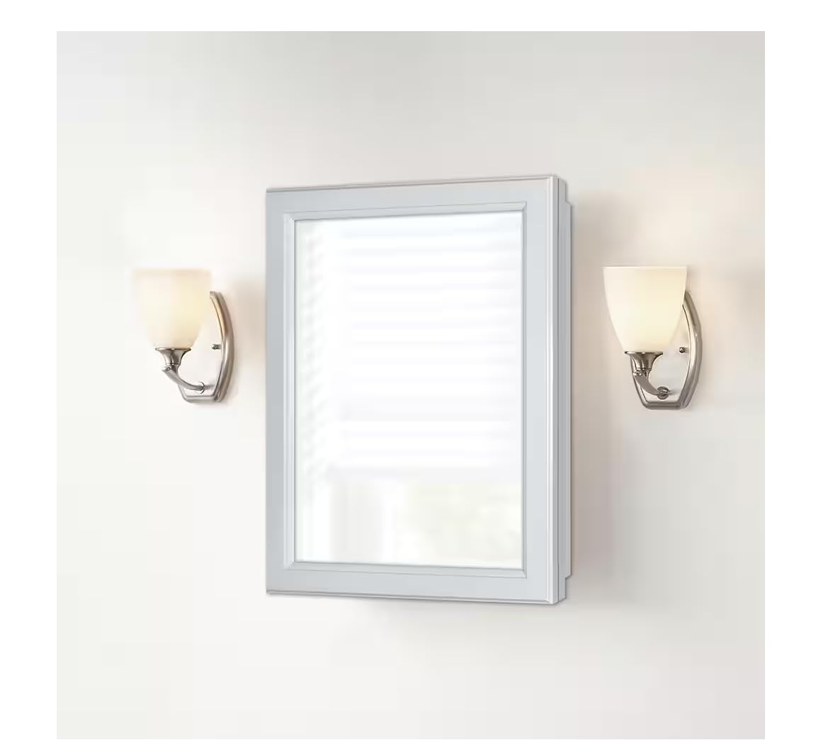 Glacier Bay Rectangular Wood Composite Medicine Cabinet with Mirror 15.1 in. W x 19.2 in. H