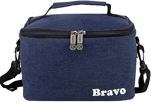 PRINCE Lunch Box Insulated Lunch Bag Large Cooler Tote Bag for Adult,Men,Women, Double Deck Cooler for Office/Picnic (24288-Navy)