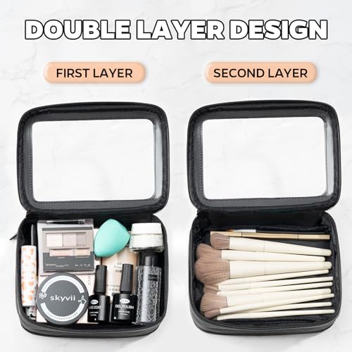 COLINSE Clear Makeup Bag Travel Toiletry Bags For Traveling Women With Double Zipper