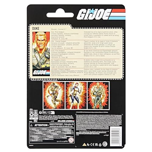 G.I. Joe Classified Series Retro Cardback Duke, Collectible 6-Inch Action Figure with 10 Accessories