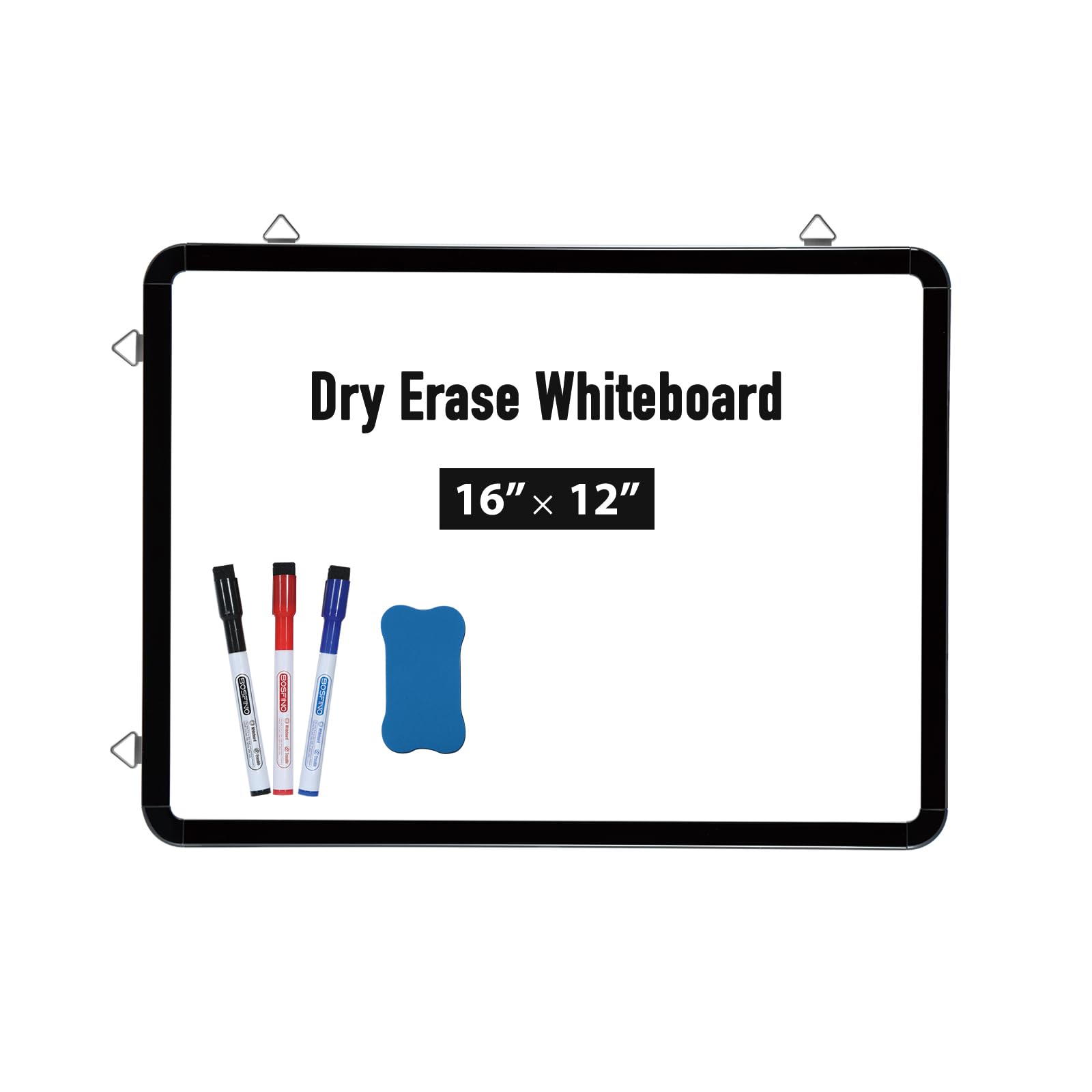 DumanAsen Small Dry Erase Board, 12" x16 Magnetic Whiteboard for Wall, Portable Hanging Board for Home, Office, School,Include Markers, Eraser, Cord and Hanging Hardware