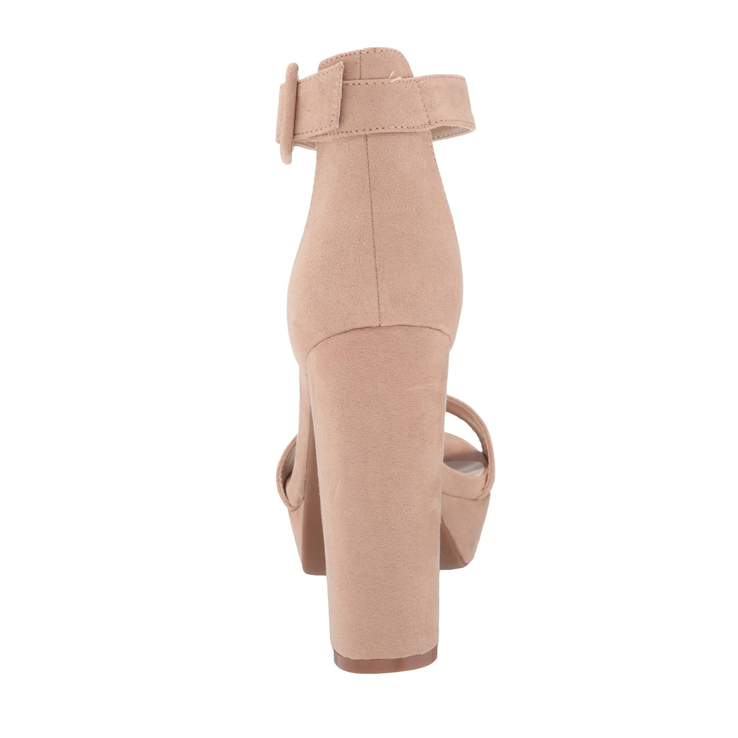 المقاس: 38 - صندل نسائي بكعب عالٍ ونعل سميك من DREAM PAIRS، من الجلد السويدي البيج