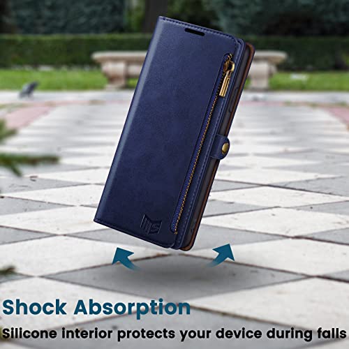 SUANPOT for iPhone 14 Wallet case, Blue