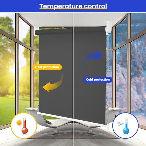 Allesin 100% Blackout Roller Shades, Blinds for Windows with Thermal Insulated & UV Protection Waterproof Fabric