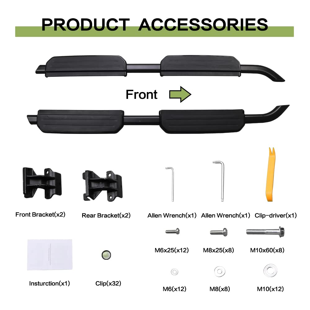 Snailfly Running Boards Side Steps Fit for Land Rover Defender