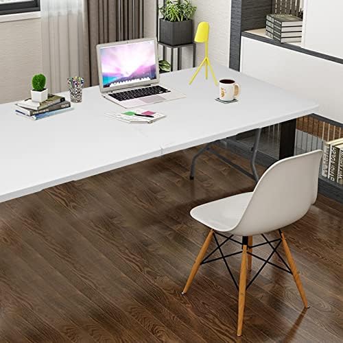 Camp Solutions Bi-Fold Plastic Folding Table, 5 FT Folding Table, Plastic Portable Tables for Dining Parties Card Picnic Camping, Granite White