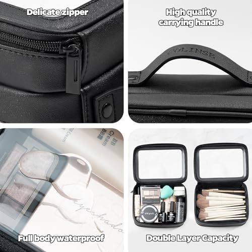 COLINSE Clear Makeup Bag Travel Toiletry Bags For Traveling Women With Double Zipper