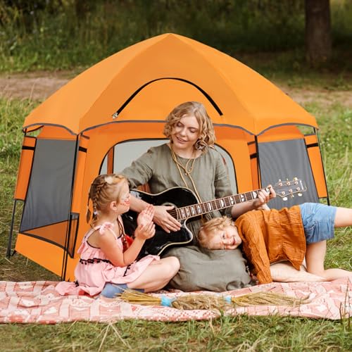 CELETOY Baby Pop Up Playpen with Canopy, Baby Pop Up Tent with Safety Lock