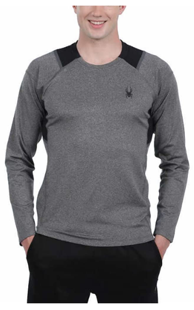 SIZE: L -Spyder Mens Active Midweight Long Sleeve Baselayer Shirt (Large, Greystone)