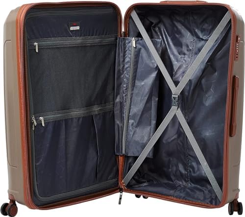 SONADA Unbreakable Luggage Set of 4, Expandable Suitcase With ANTI Theft Double Zipper, 4 Double Wheels, Lightweight and Durable Luggage for Travel (Champagne)