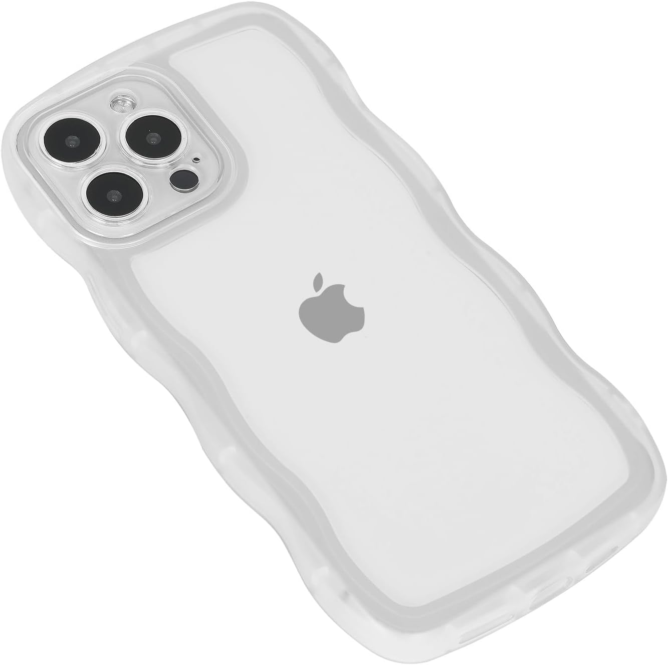 CEKKIENA Phone Case for iPhone 15 Pro Max 6.7 Inch Clear TPU Cover Case Clear Wave Cute Design Soft Flexible Protective Sleeve Case for (White Clear)