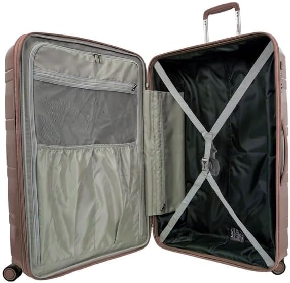 ANTLER Unbreakable Luggage NOVA TSA Approved Suitcase for travel, Expandable Anti Theft Double Zipper, FROM UK (Set of 4, Rose Gold)