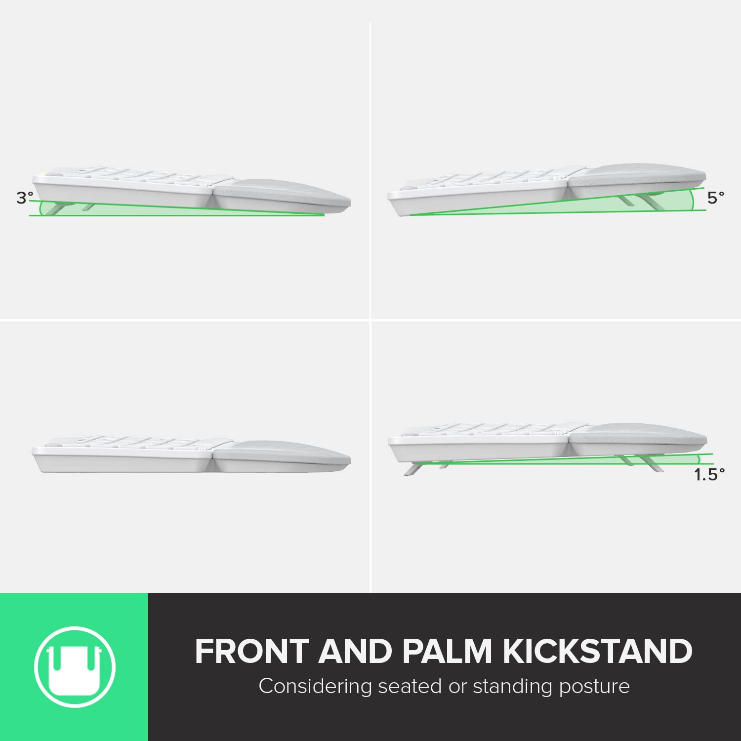 DeLUX Upgraded Ergonomic Wireless Ergo Split Keyboard with Backlit