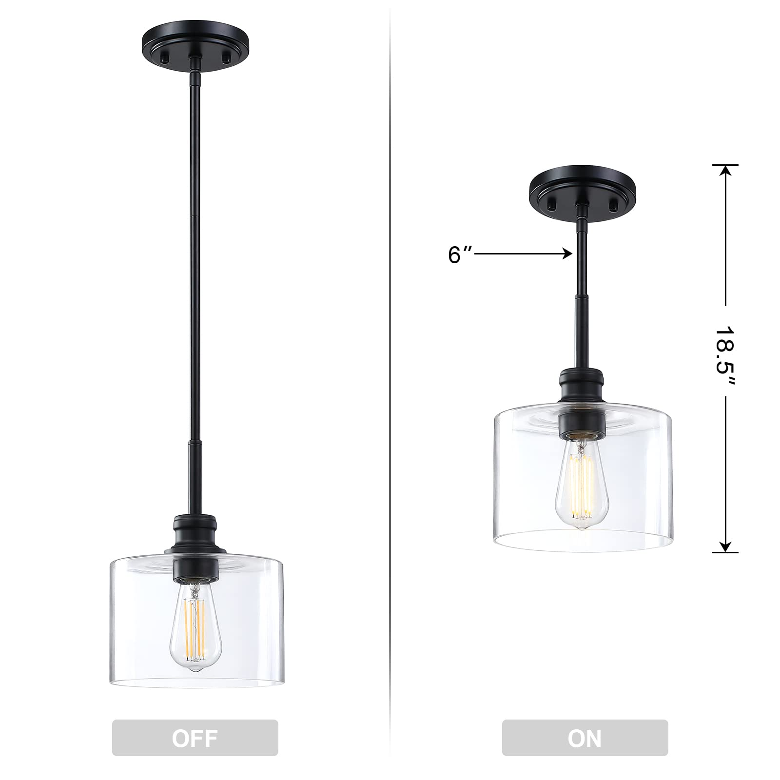 Doraimy Lighting 2 Pack 1 Light Vintage Hanging Pendant Lighting Oil Rubbed Bronze Finish 19 cm