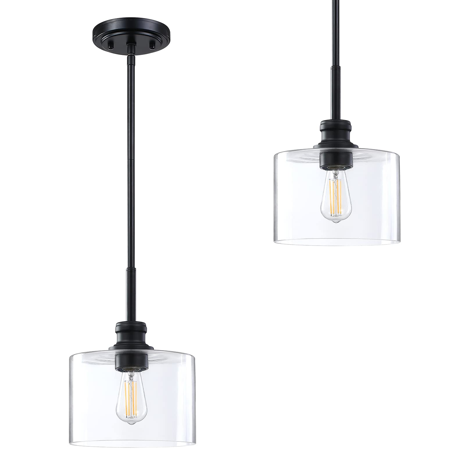 Doraimy Lighting 2 Pack 1 Light Vintage Hanging Pendant Lighting Oil Rubbed Bronze Finish 19 cm