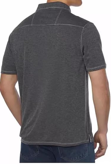 Size: M KIRKLAND Signature Men's Performance Polo Shirt (US, Alpha, Large, Regular, Regular, Grey)