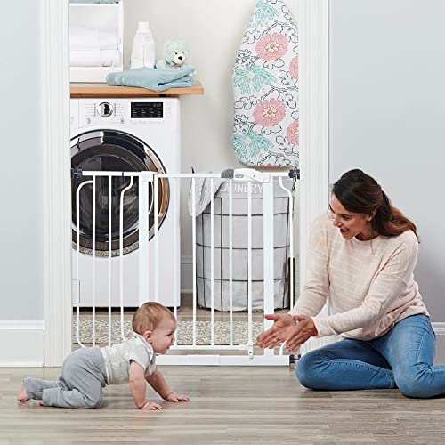 Regalo Easy Step Fits opening 73.66 cm X 97.79 cm wide, 76.2 cm High Walk Through Baby Gate, white