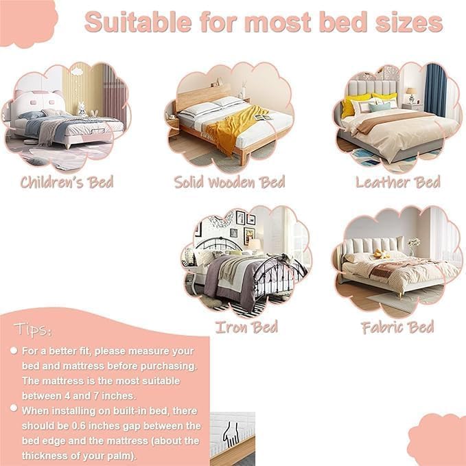 Bed Rail Guard for Toddler,Upgrade Reinforced Safety Bed Fence Protector Rail,Baby Crib Rail Guard,Free Combination & Adjustable Height, Fit Twin,Double,Full Size Queen & King Bed (28 x 50 CM, 1 Pcs)