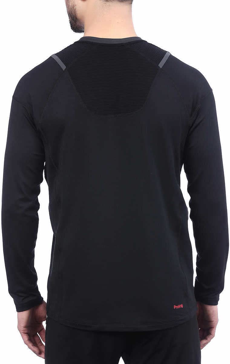 المقاس: M - قميص Spyder رجالي رياضي متوسط الوزن بأكمام طويلة (M، أسود لامع)