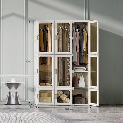 Large Folding Storage Cabinet, Multi-Layer, Easy to Assemble Closet Storage Box Standing Display Cabinet