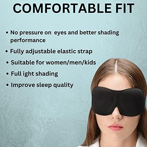 Sonada Ultra soft contoured eye mask With Ear Plug Unisex Very Light Weight And Block Out Lights, Night Sleep Mask Comfot Travl Eye Mask Adjustable Size