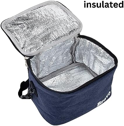 PRINCE Lunch Box Insulated Lunch Bag Large Cooler Tote Bag for Adult,Men,Women, Double Deck Cooler for Office/Picnic (24288-Navy)