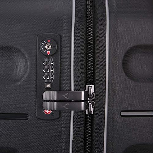 ANTLER Lincoln Collection UNBREAKABLE Luggage TSA Approved Expandable Double Zipper Suitcase for travel,Unisex, UK BRAND (Black, Checked Luggage-24 Inch)