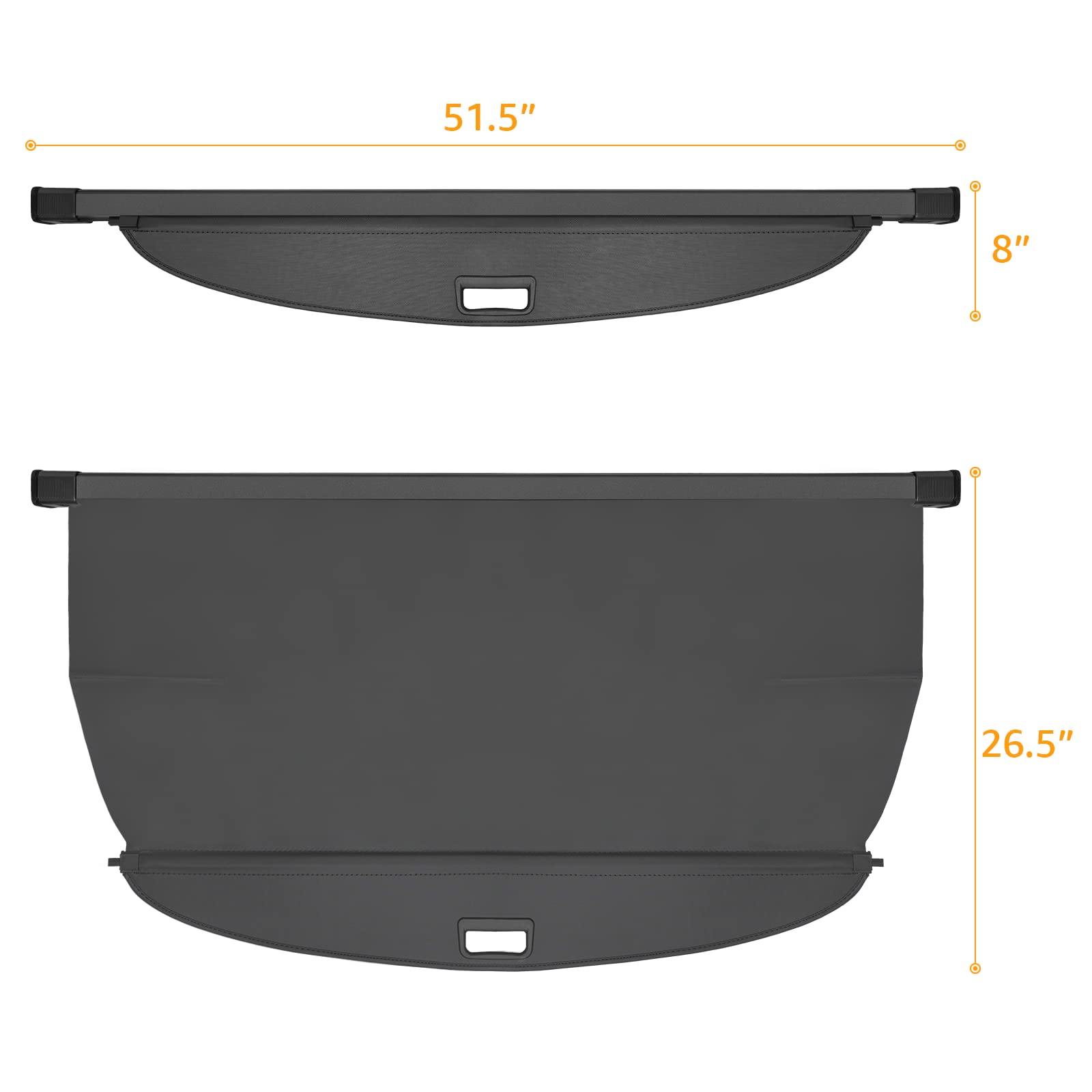 DiffCar Cargo Security Shade Cover for 2022 2023 Hyundai Tucson, Black Retractable Waterproof Trunk Cover Security Shade for Hyundai Tucson Accessories, Luggage Privacy Screen All Weather Protection