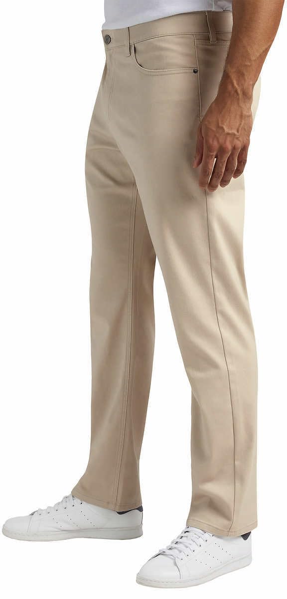 Size 32W X 30L - IZOD Men's Mid-Weight Comfort Stretch Knit Denim 5 Pocket Pant (US, Waist Inseam, Regular, Tan)