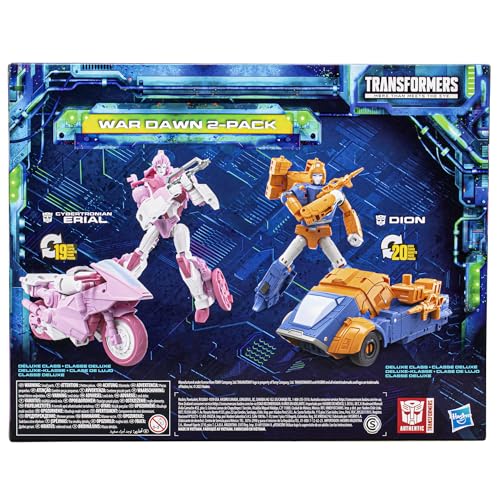 Transformers Toys Legacy Evolution War Dawn 2-Pack Deluxe Cybertronian Erial and Dion Toys, Action Figures for Boys and Girls Ages 8 and Up (SDCC 2023 Exclusive)