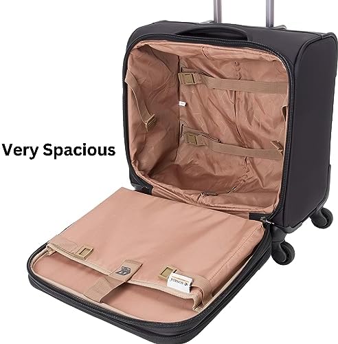 Sonada Rolling Laptop Case, Pilot Business bag for Travel And Office, International Lock, ANTI Theft Zipper (95050, Black)