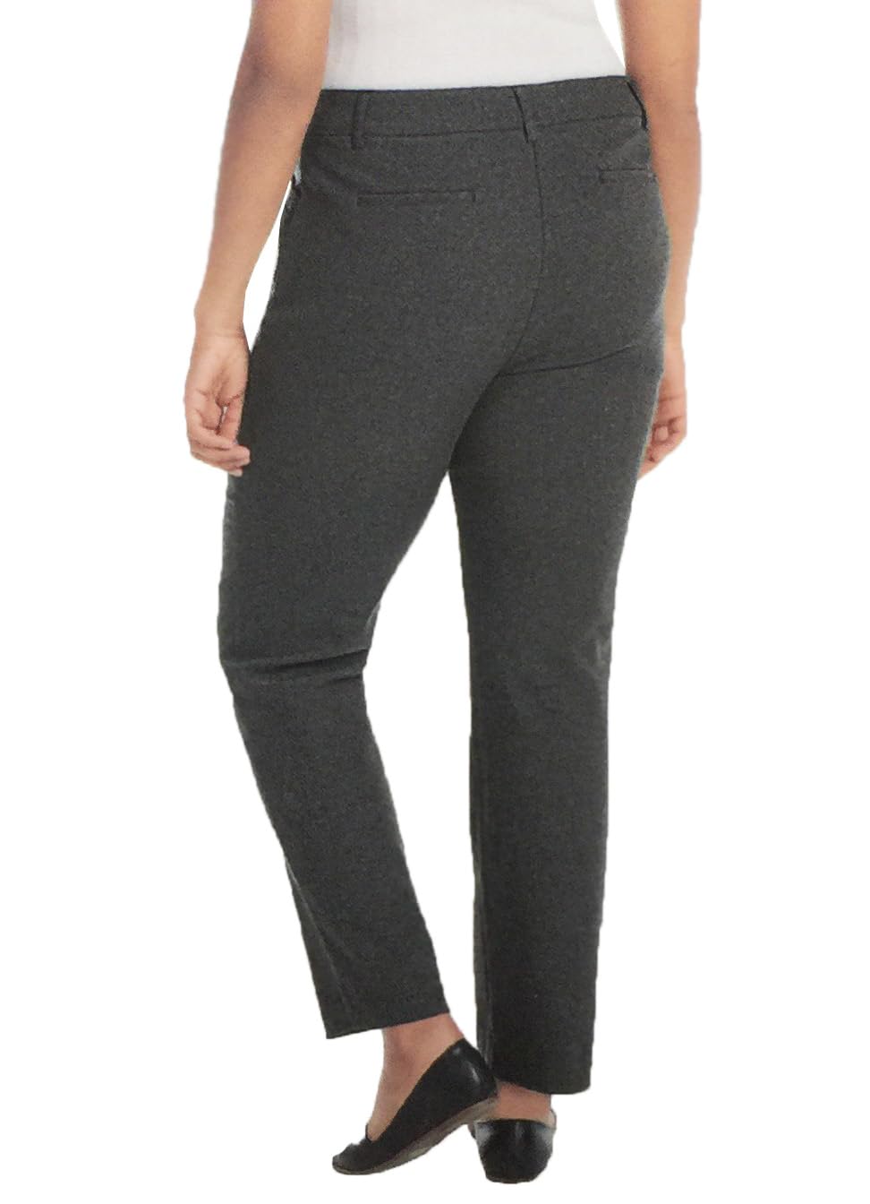 SIZE 29 S - Hilary Radley Women's Mid-Rise Tummy Control Pull On Pant (US, Alpha, , Regular, Regular, Black & Heather Gray Combo)