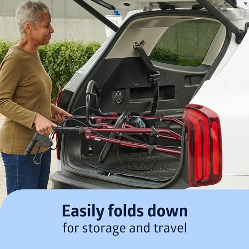 Medline Rollator Walker with Seat, Steel Rolling Walker with 15.24 cm Wheels Supports up to 159 kg, Burgundy ( tag missing parts Bluky )