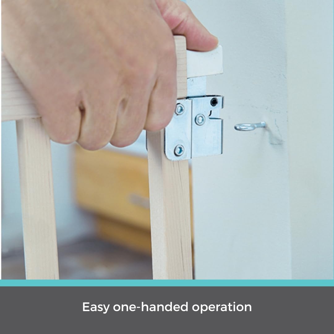 Toddleroo by North States Extra Wide Swing Wooden Gate, (Sustainable Hardwood)