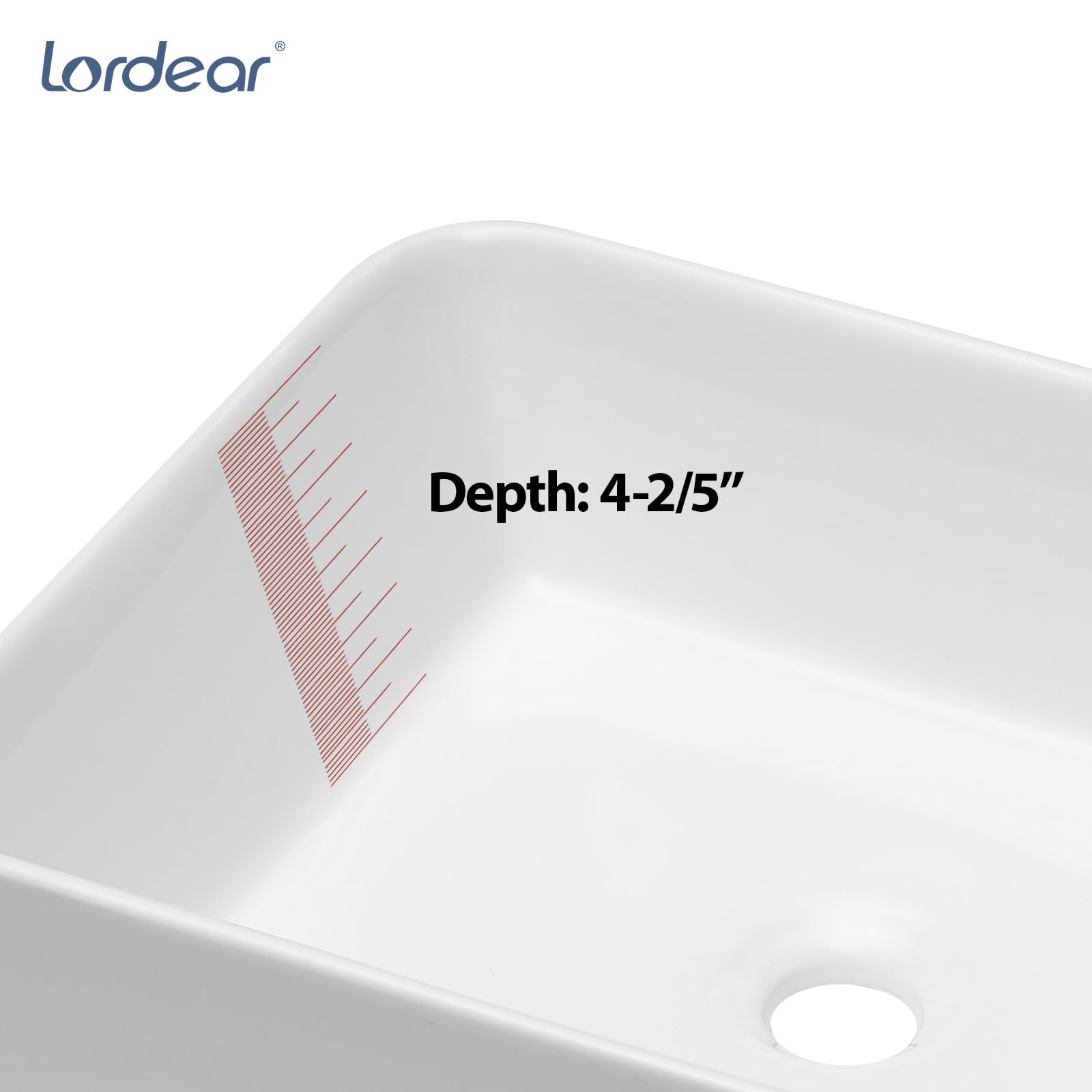 Vessel Sink Rectangle - Lordear Bathroom Sink Modern white 48 x 38 cm