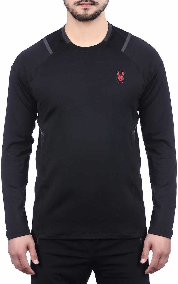 SIZE: M - Spyder Mens Active Midweight Long Sleeve Baselayer Shirt (M , Blazing Black)