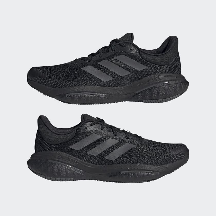 المقاس: 38 - حذاء رياضي adidas SolarGlide 5، أسود/رمادي/كربوني
