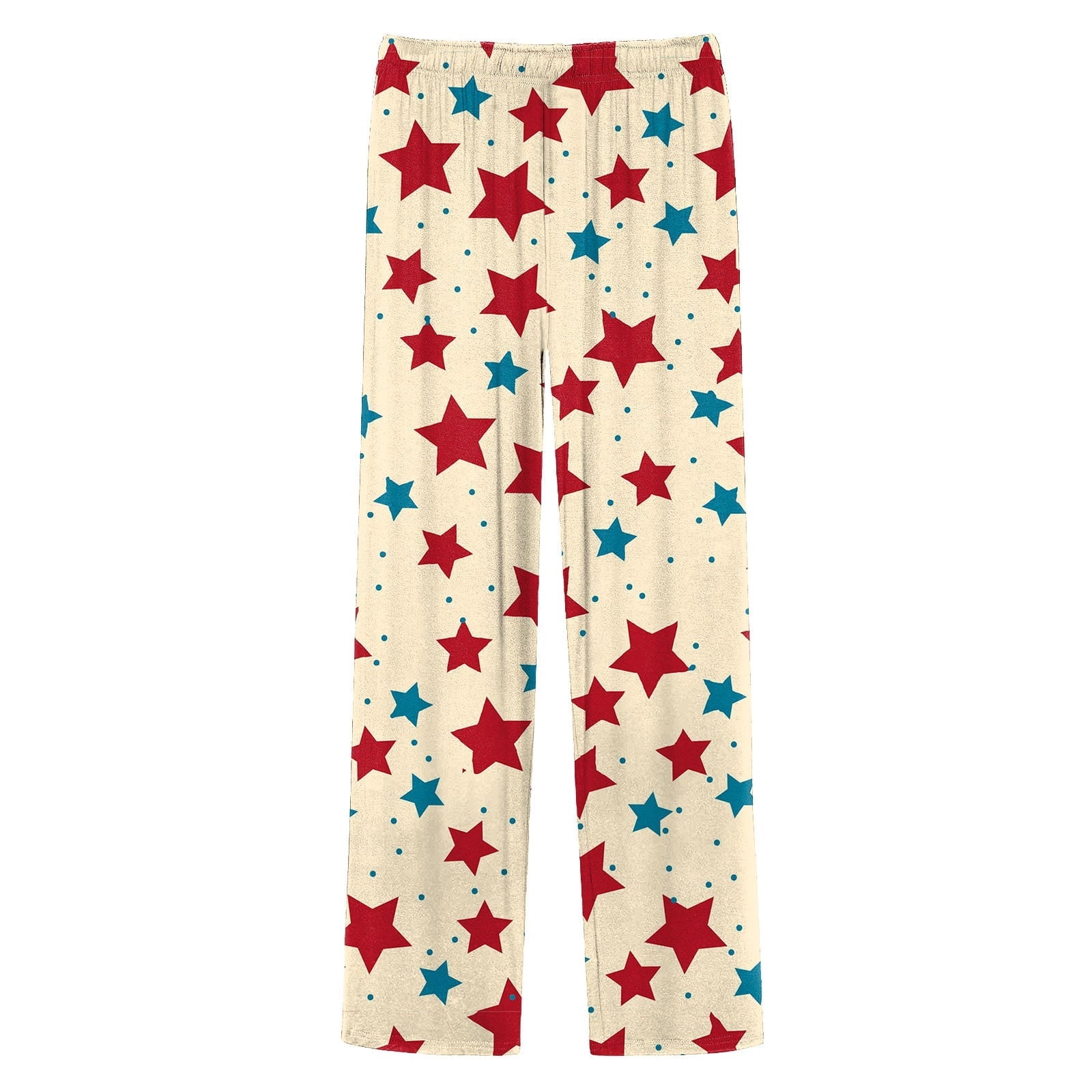 المقاس: XL - بنطلون رجالي كاجوال مطبوع عليه علم يوم الاستقلال للربيع والصيف، بنطلون بيجاما طويل، بنطلون كاجوال