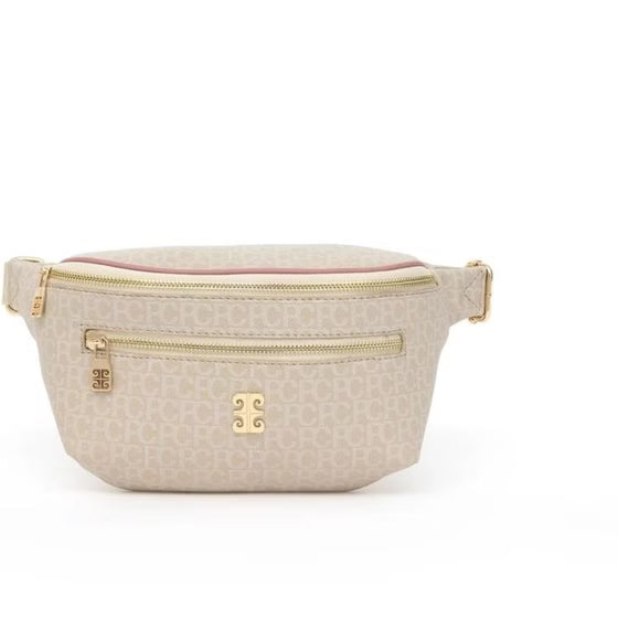 Pierre Cardin Small Alphabet Cream Women's Waist Bag
