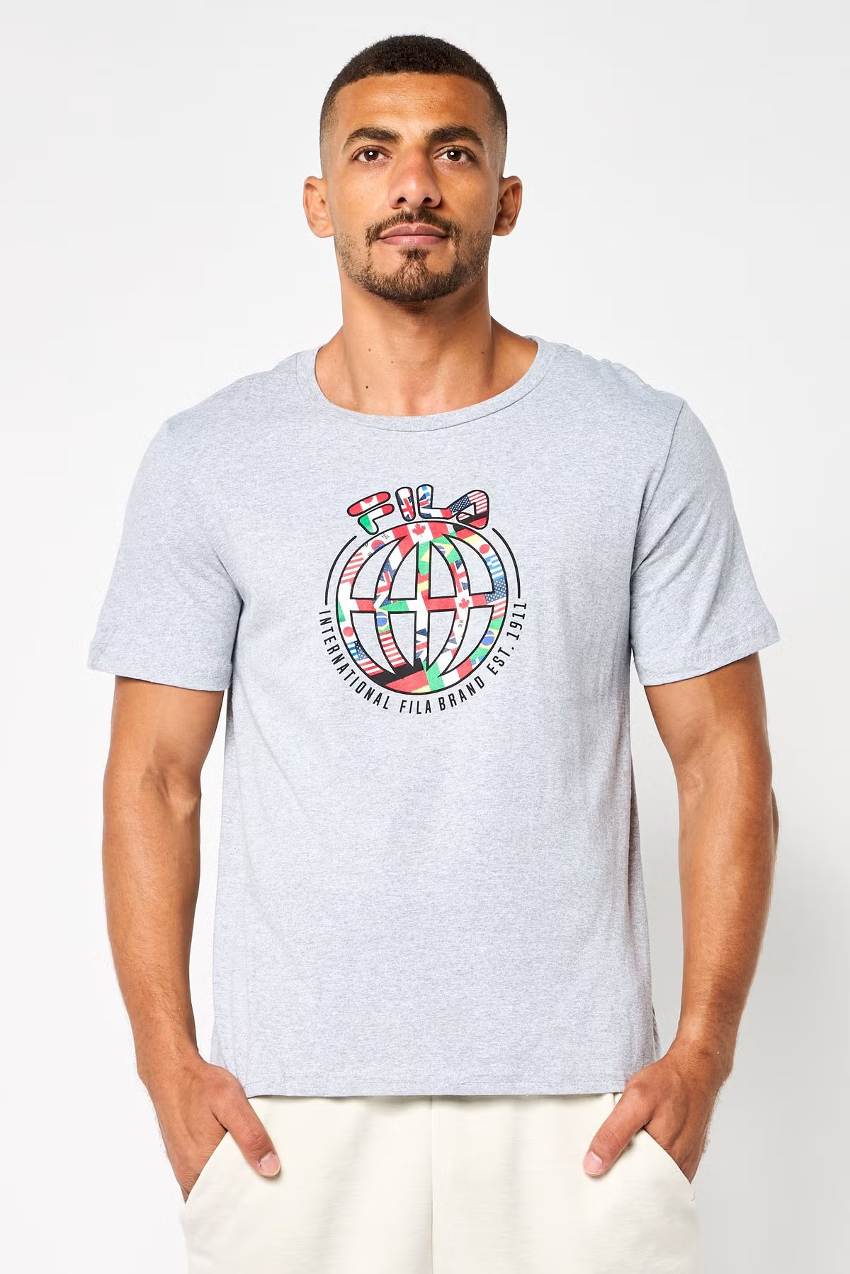 FILA AJAYI TEE MEN T-SHIRT GRAY COLOR
