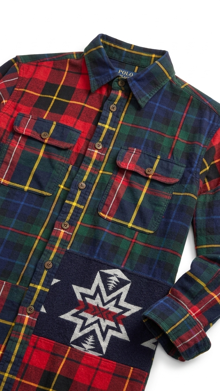 RALPH LAUREN DARK MULTI COLORED SHIRT FOR MEN