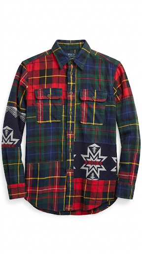RALPH LAUREN DARK MULTI COLORED SHIRT FOR MEN